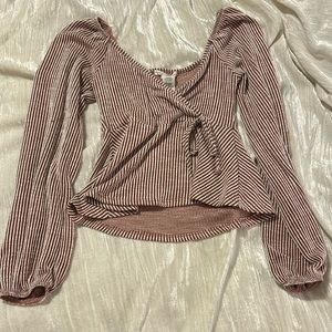 Red and white striped crop top